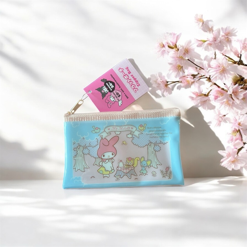Sanrio My Melody Blue and Pink Zip Pouch & Card Holder